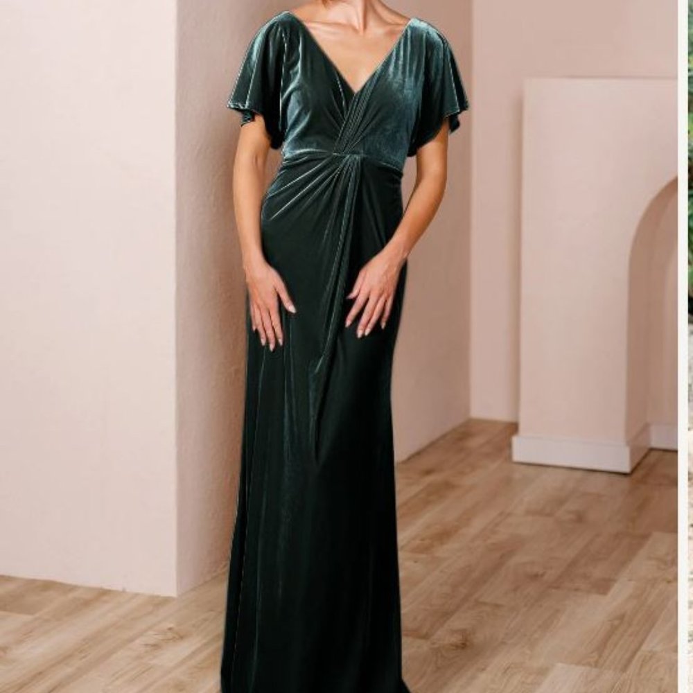 Revelry Velvet Emerald Green Dress